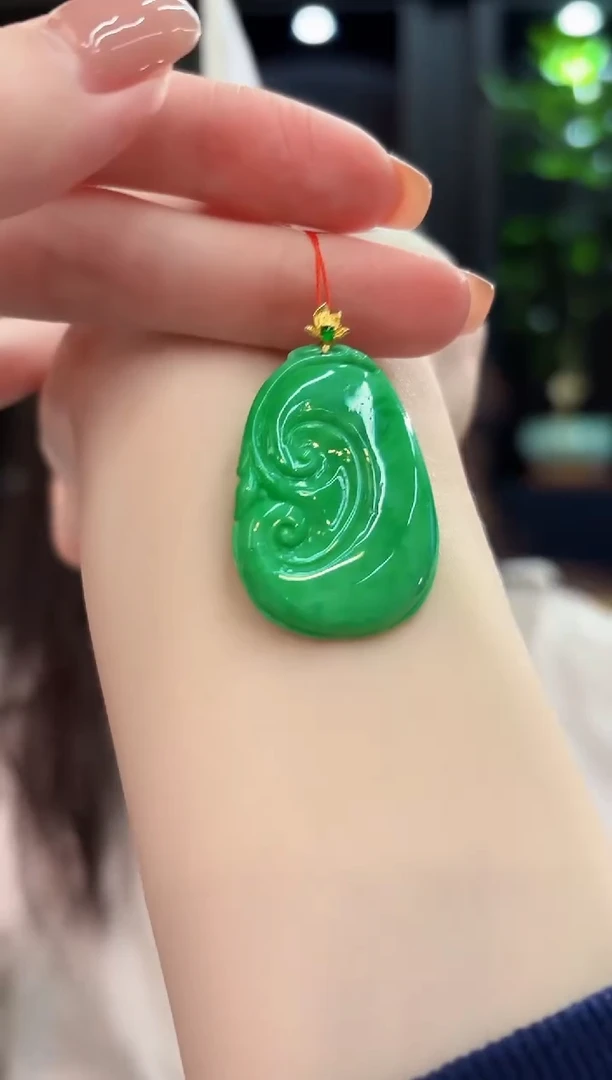吊坠(不含链)18K金镶嵌翡翠 缅甸A货/支持复检/一件