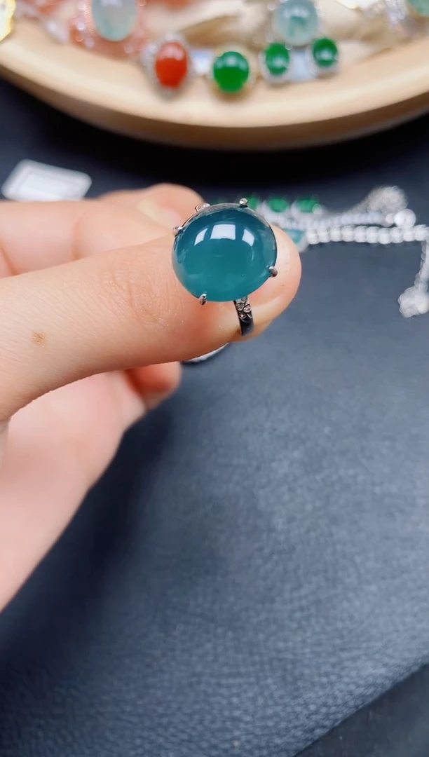 【闪购商品】翡翠戒指银S925镶嵌翡翠