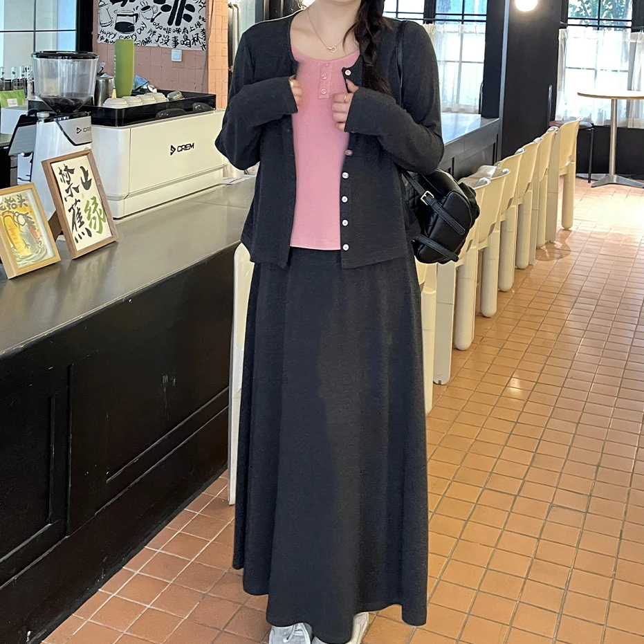 裂渡杨杨【实穿主义】微胖大码女秋假两件上衣+半身裙套装ZY508A25