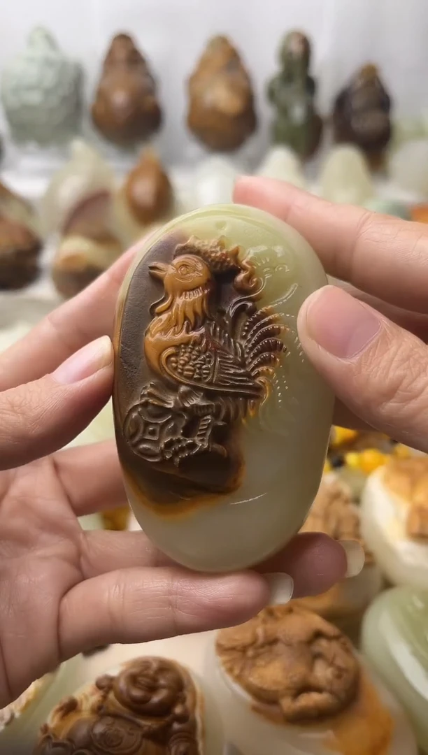 石材古青石棉纹正常不退换鸡