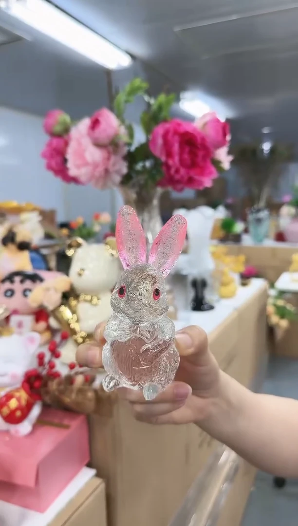 花间集水晶琉璃摆设    兔子