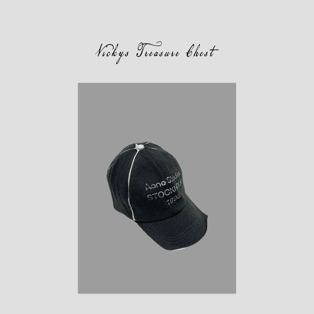 「8249」个性时髦 男女同款小众做旧拼贴布字母印花百搭休闲棒球帽