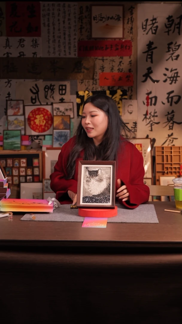 国画?****?352--8寸 流沙 手写-猫