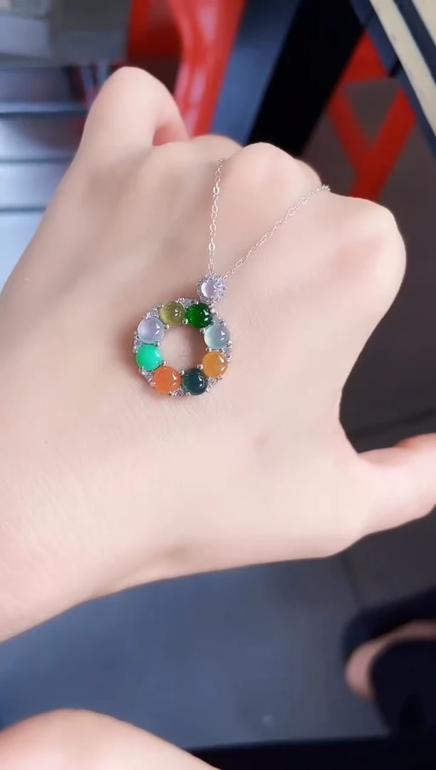 翡翠银S925镶嵌颈饰456789