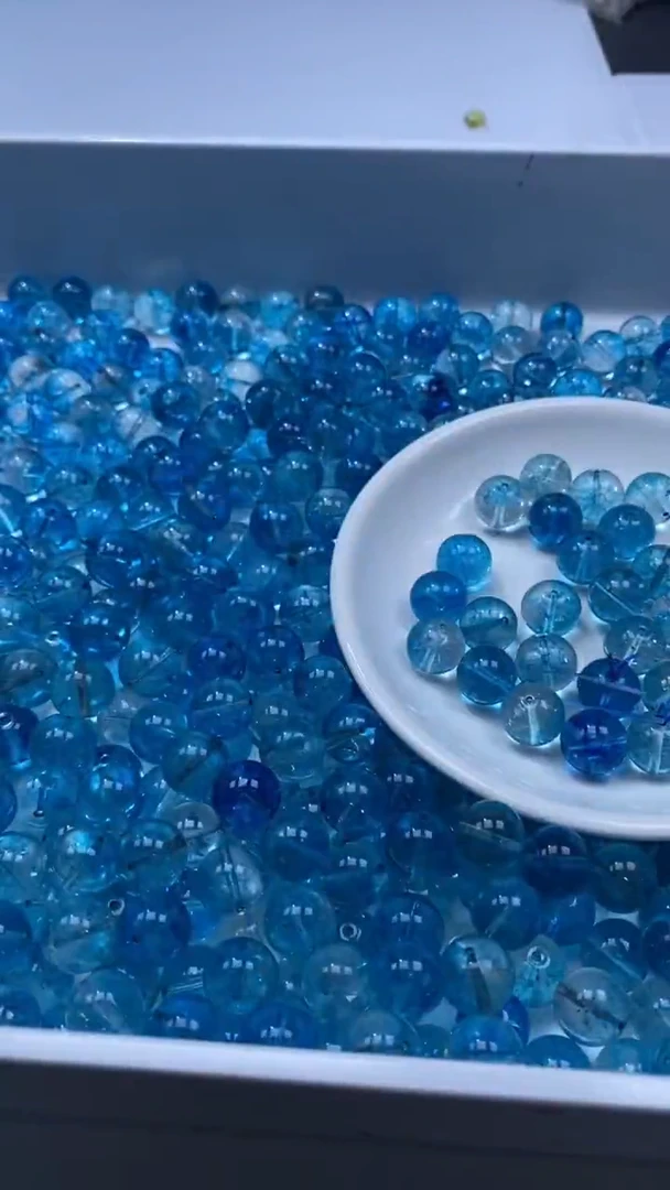 颈饰未镶嵌水晶W1705-蓝色碧玺12mm*5颗