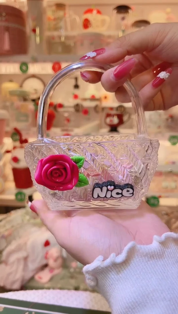 玫瑰花四方小提篮——手工制作品质好！