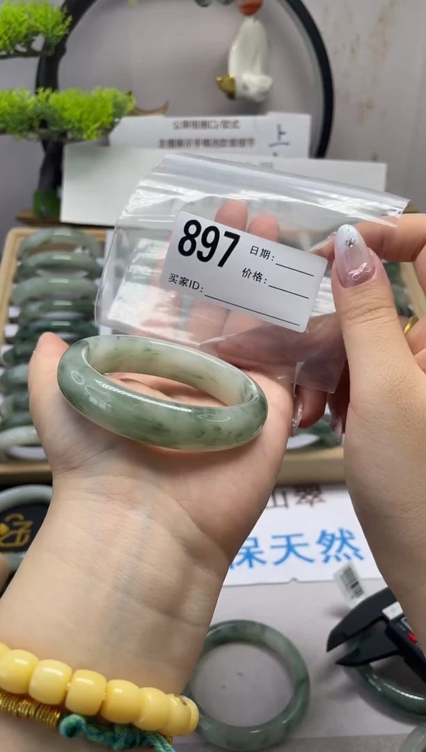 石英质玉（天山翠）手镯未镶嵌897