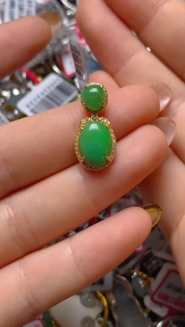 银S925镶嵌戒指翡翠百内无证书