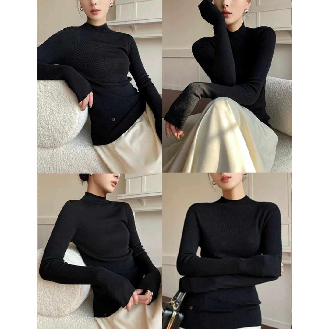 Q2706精选扬子纱超细羊毛无缝链接一线成衣云朵感超好穿百搭打底