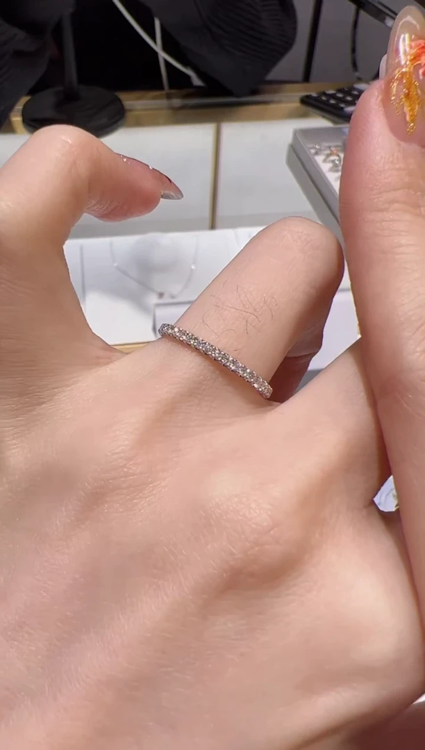 【闪购商品】实验室培育钻石18K金镶嵌k白@@11-15圈，拍下备注圈口