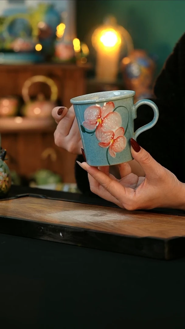 【闪购商品】杯手绘心瓷陶瓷浮力