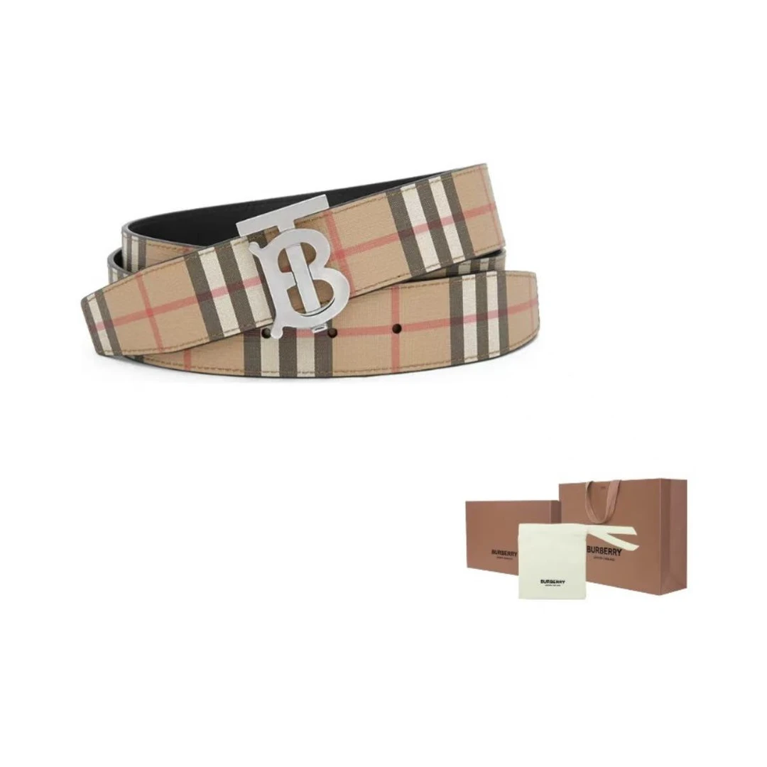 Burberry博柏利平滑扣皮带3.5cm+品牌收纳盒80527791