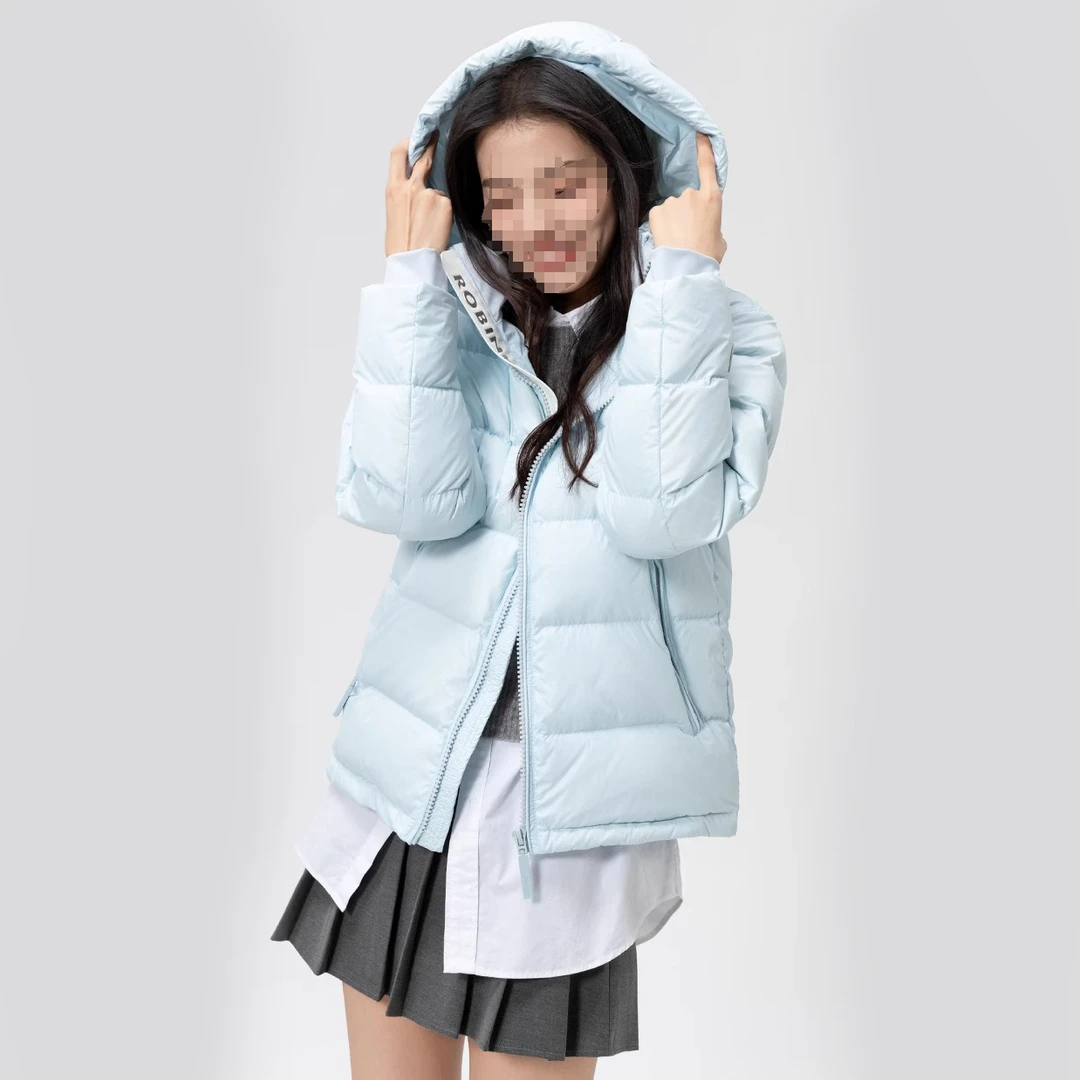 BELE ZAHNG 【杨c越同款】彩金白鸭绒短款情侣羽绒服-1198