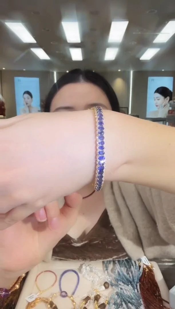 手镯蓝宝石银S925镶嵌04