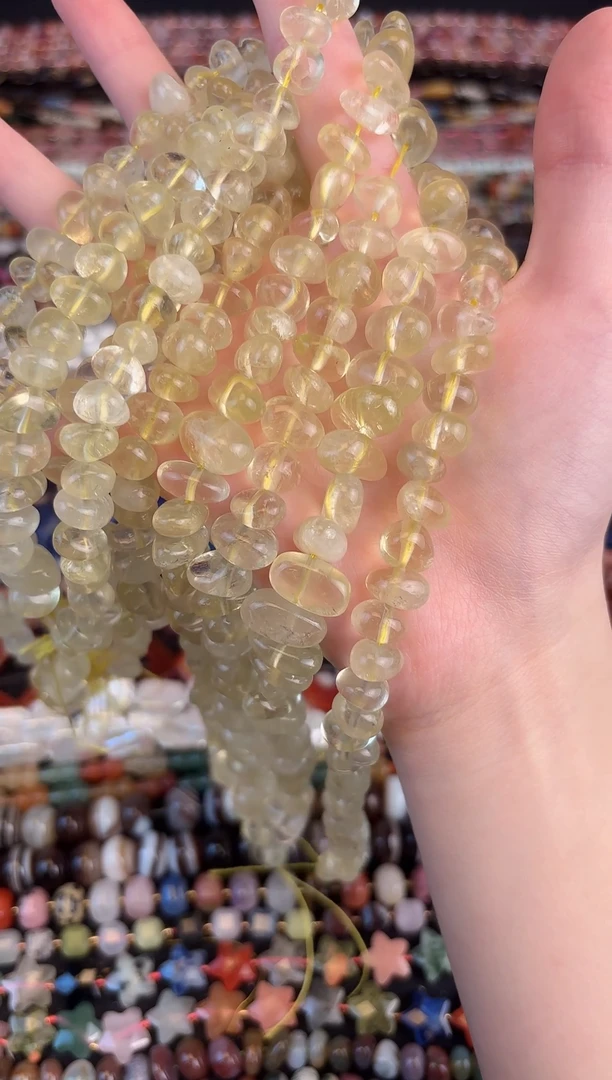 合金玛瑙/玉髓珠宝半成品柠檬晶随行糖豆