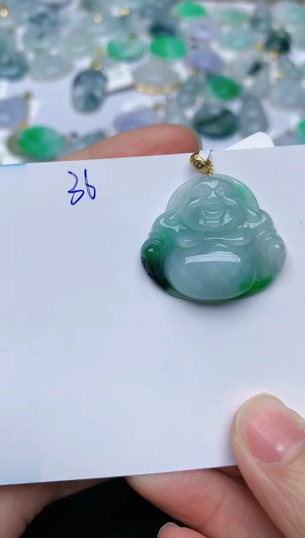 【闪购商品】翡翠颈饰18K金镶嵌天然翡翠A货    36