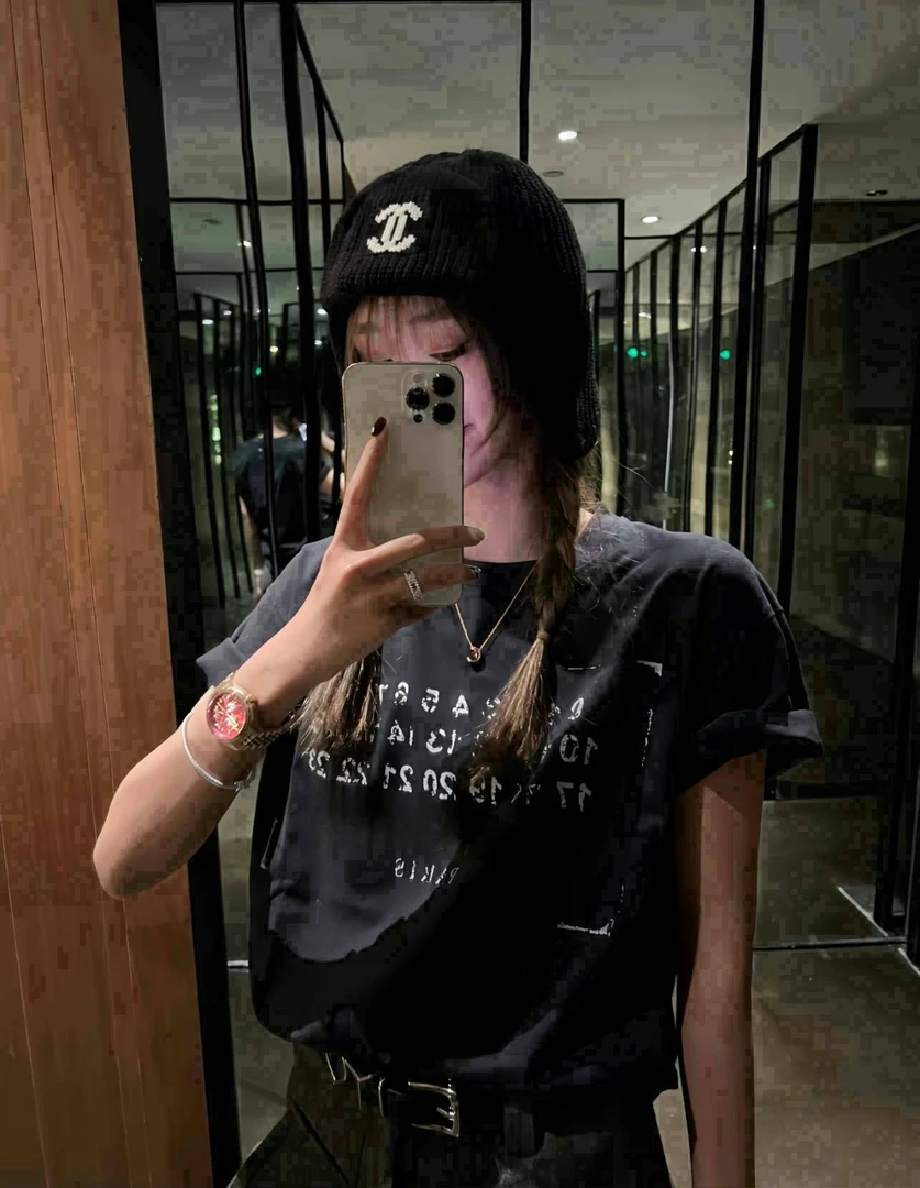 （实数库存）做旧的水洗黑灰色，特有质感！柜柜最新上架短袖T恤