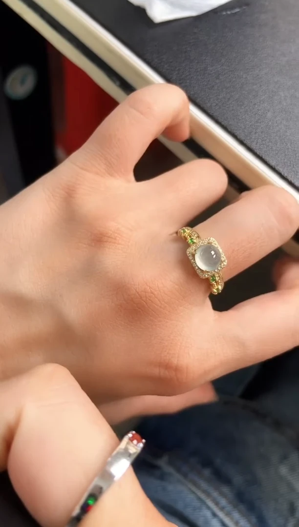 银S925镶嵌戒指翡翠12