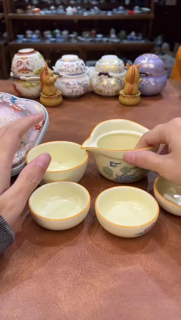 真的很便宜会开片的旅行茶具