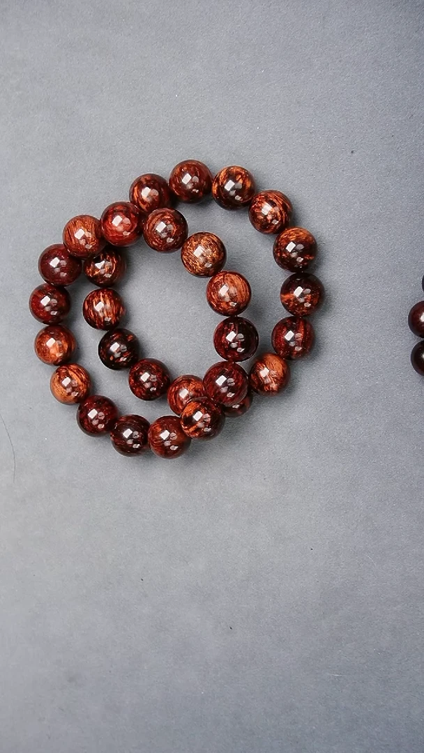 降真香手串/手链1.4黑飘红芝麻点沉水多样性发一