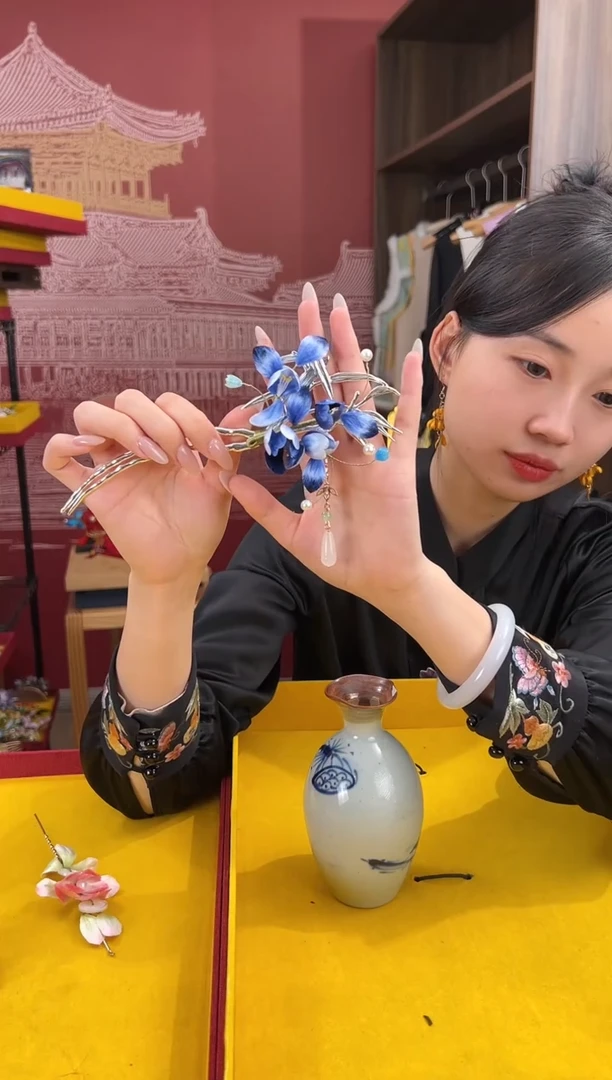 【闪购商品】刺绣非遗绒花（发饰）