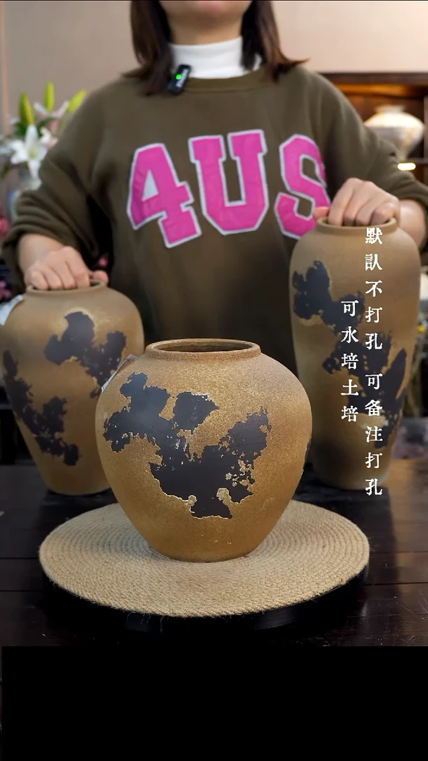 摆件陶瓷风*01景德镇陶瓷高档花瓶三件套