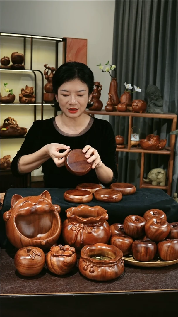 木12公分MB061-1福鼓底座摆件小号微瑕随缘发其一3008