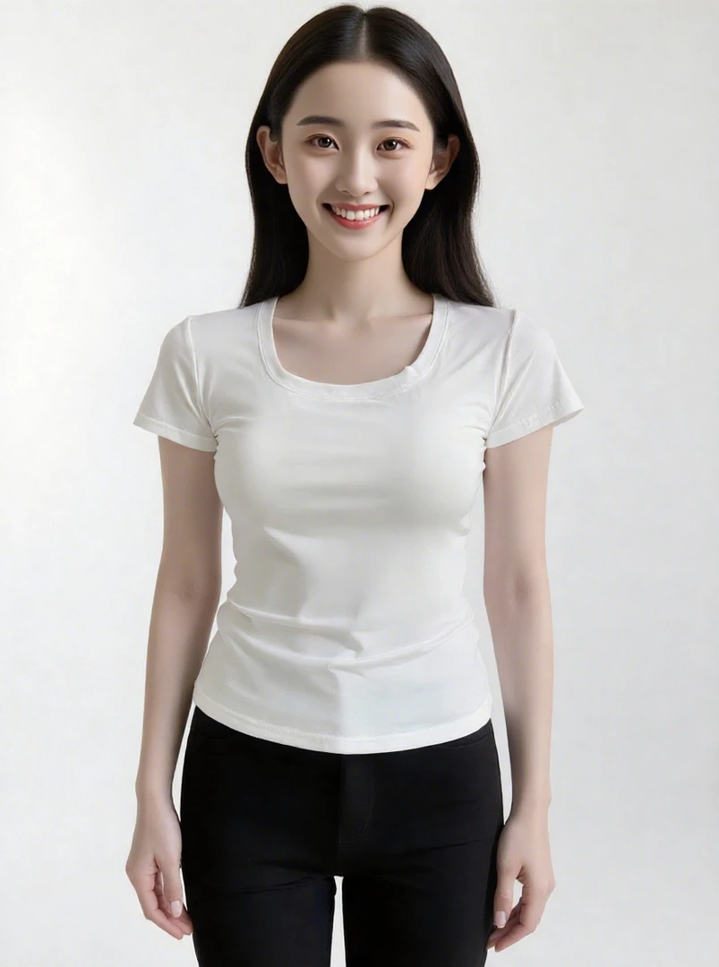 免穿bra自带文胸莱赛尔冰丝凉感女T恤带胸垫短袖修身显瘦大方领口