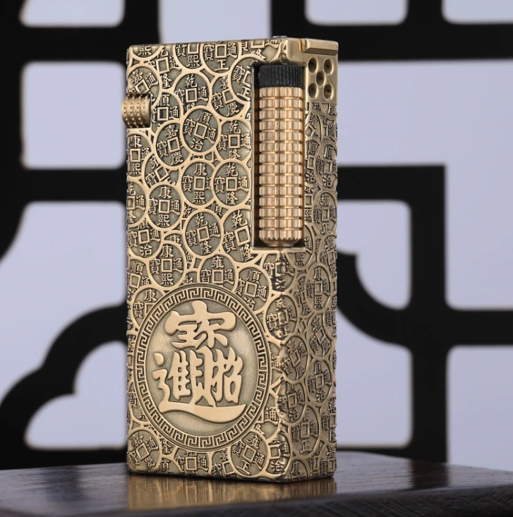 好运达天穹招财进宝高档雕刻煤油打火机男士送礼