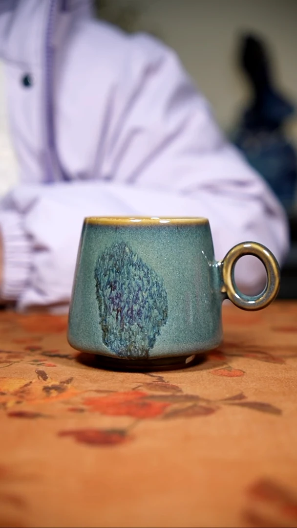 原矿石钧瓷茶器摆件