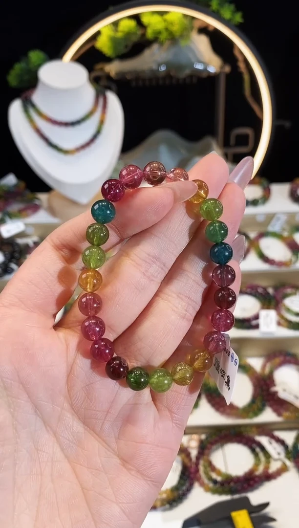 【闪购商品】碧玺手串未镶嵌G2367素圈颜色微差