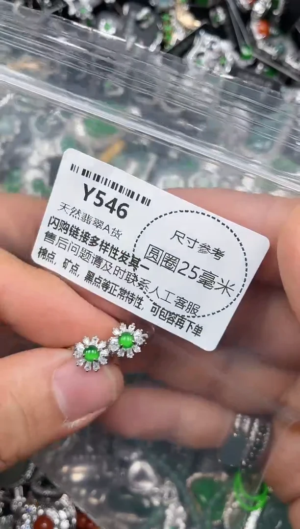 颈饰未镶嵌翡翠Y546耳扣