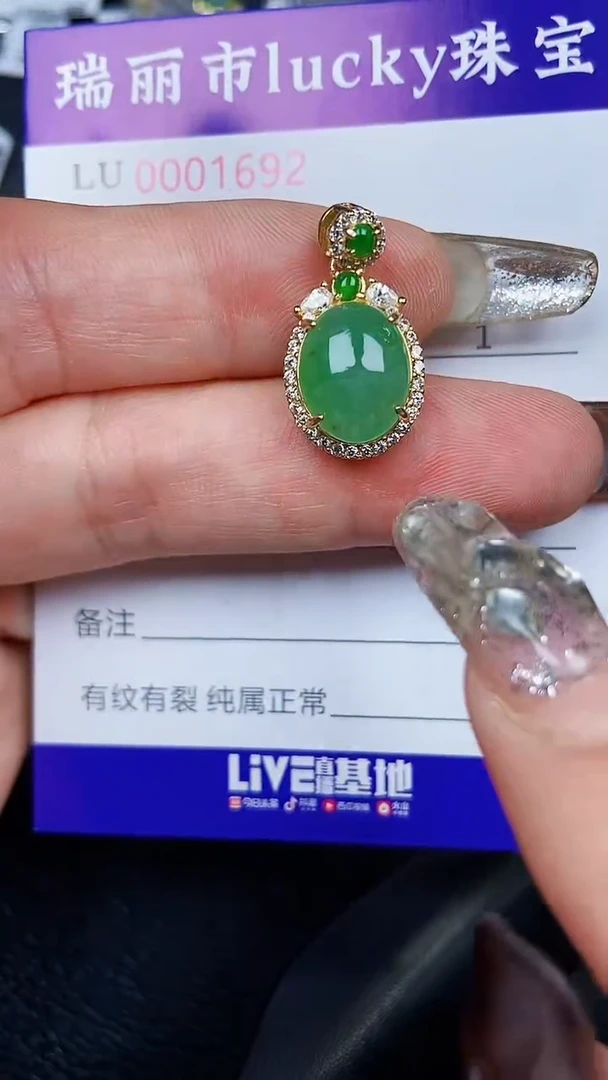 颈饰银S925镶嵌翡翠1692