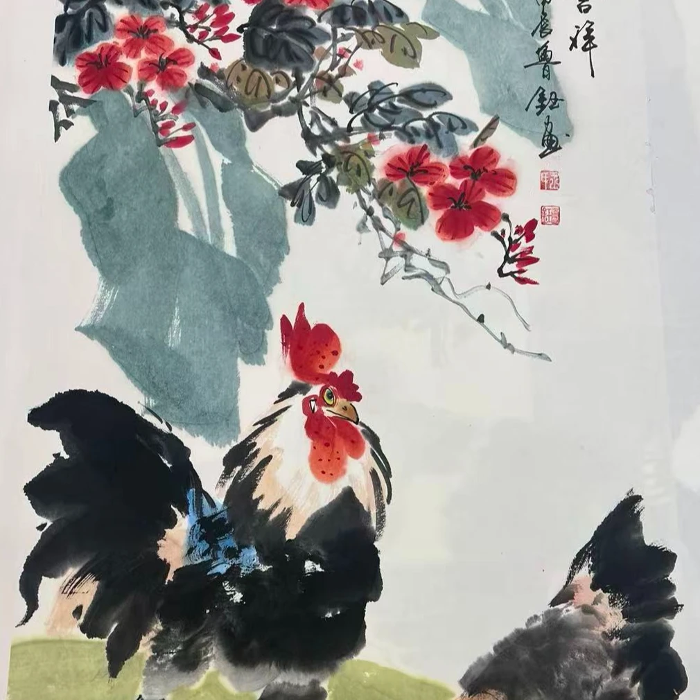 福寿图橱窗展示/藏雅文化/王奉超 老师/宣纸国画/带证书授权