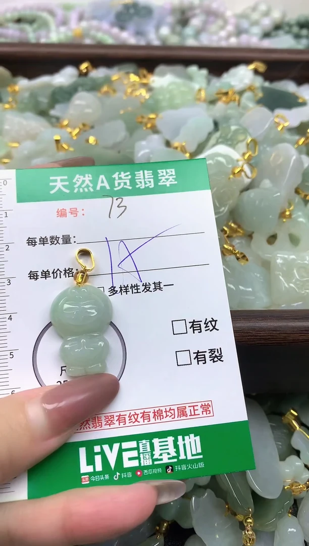 颈饰未镶嵌翡翠未镶嵌缅料A货翡翠-73