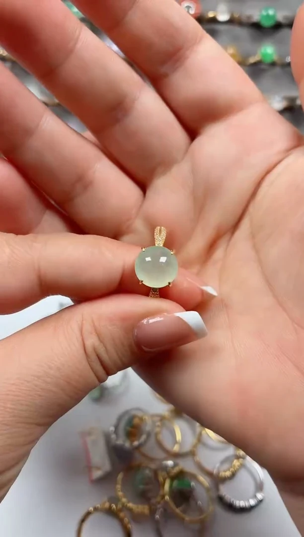 银S925镶嵌戒指翡翠.