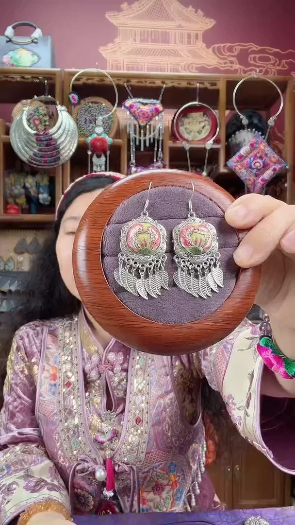 刺绣耳环59 甜甜民族风