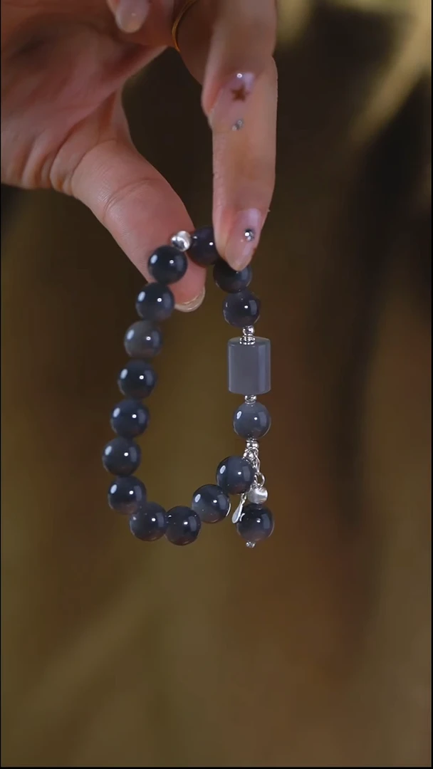 未镶嵌手串和田玉菲**B和田烟紫单圈