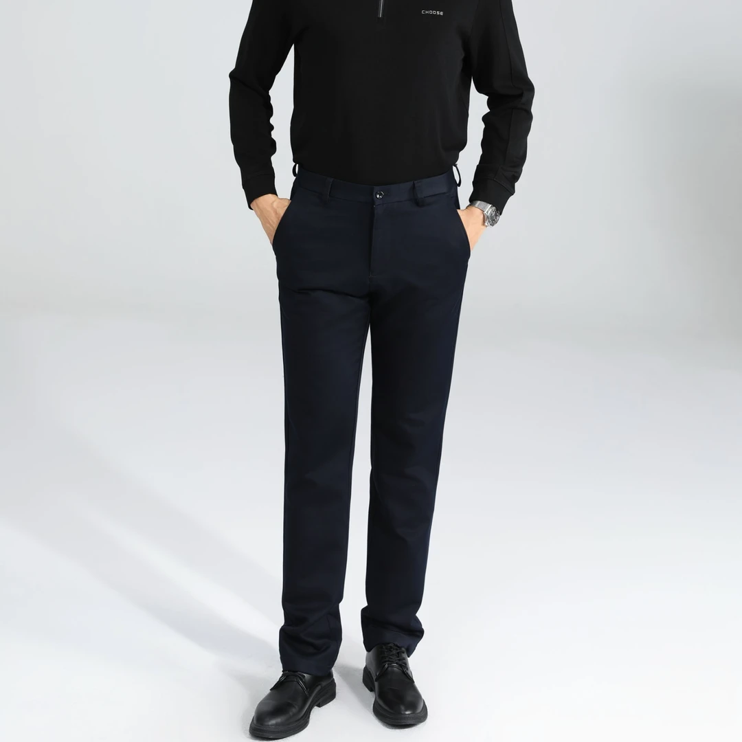 CHOOSE/乔士【棉+再生纤维素】秋冬男士修身直筒休闲裤百搭弹力舒适