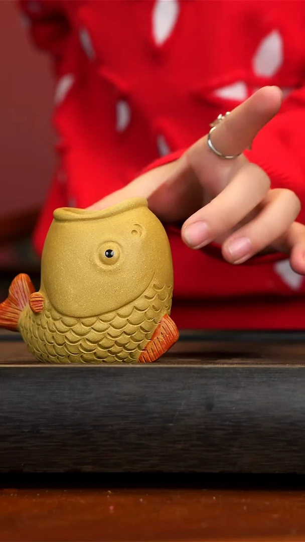 【闪购商品】紫砂茶壶黄段泥锦鲤水培