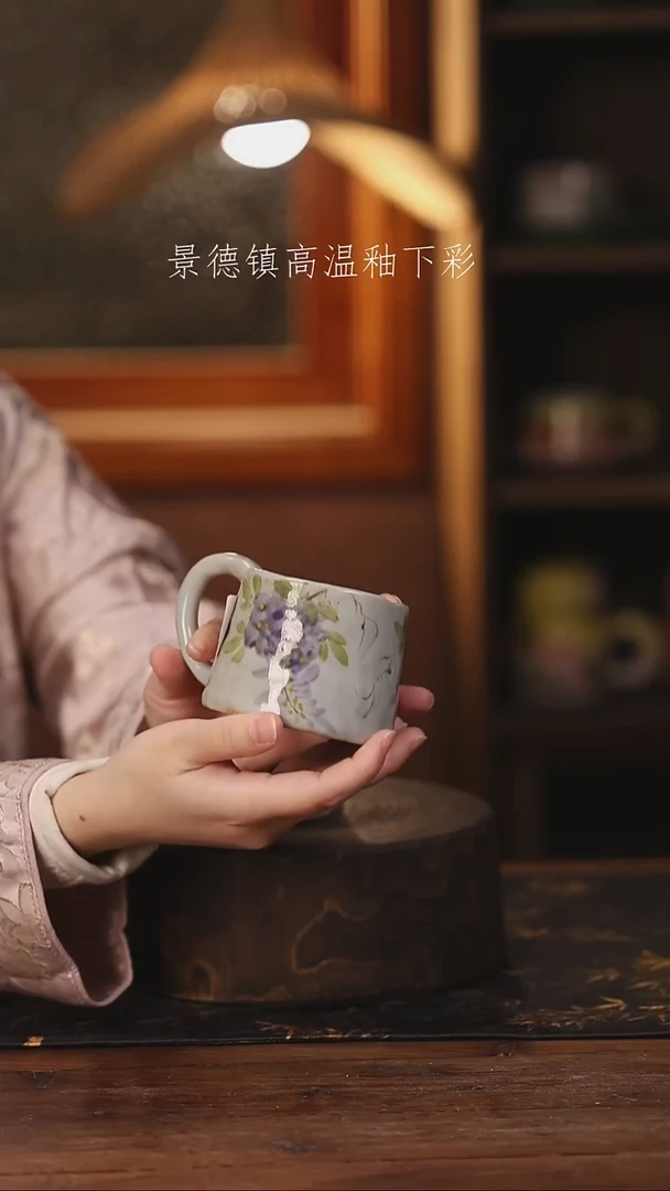 陶瓷景德镇高温釉下手绘陶瓷@L080@