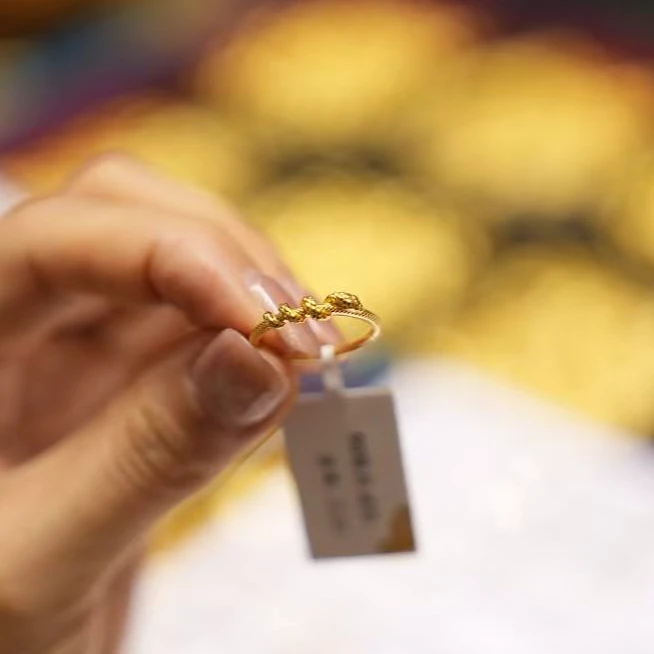 【巧玲专属】足金999卷卷蛇戒指 活口经典 2.25