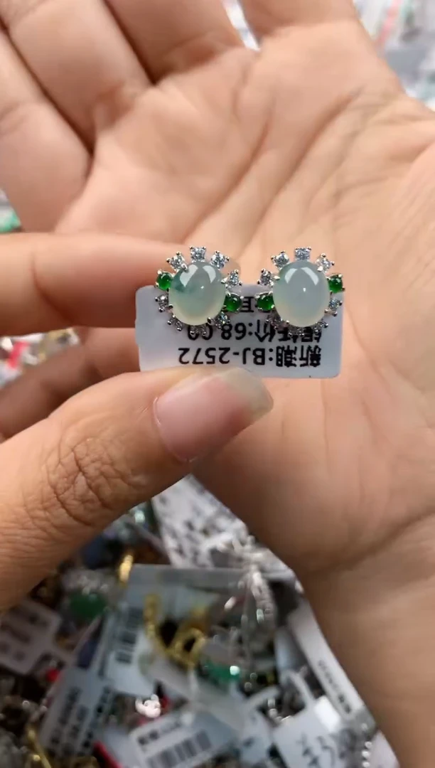 银S925镶嵌戒指翡翠8888      6