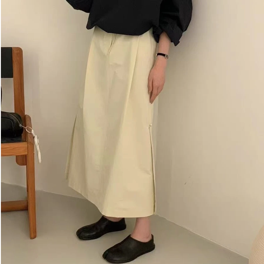 奕~半身裙简约素裙松紧高腰温柔范透气不闷热21392