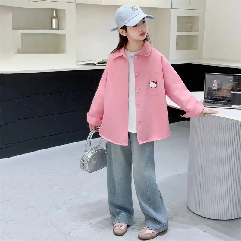 023卡通衬衫上衣外套秋季女春秋童装洋气长袖卡通风甜美
