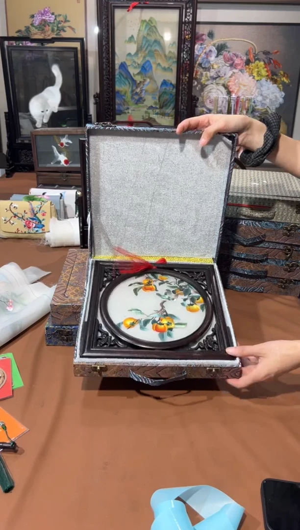 刺绣T****e五福架摆台