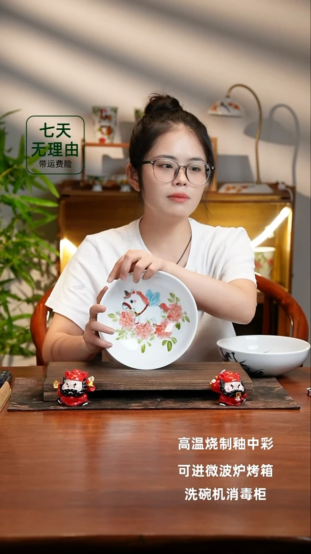 景德镇手绘釉中彩（食品级）大胖碗