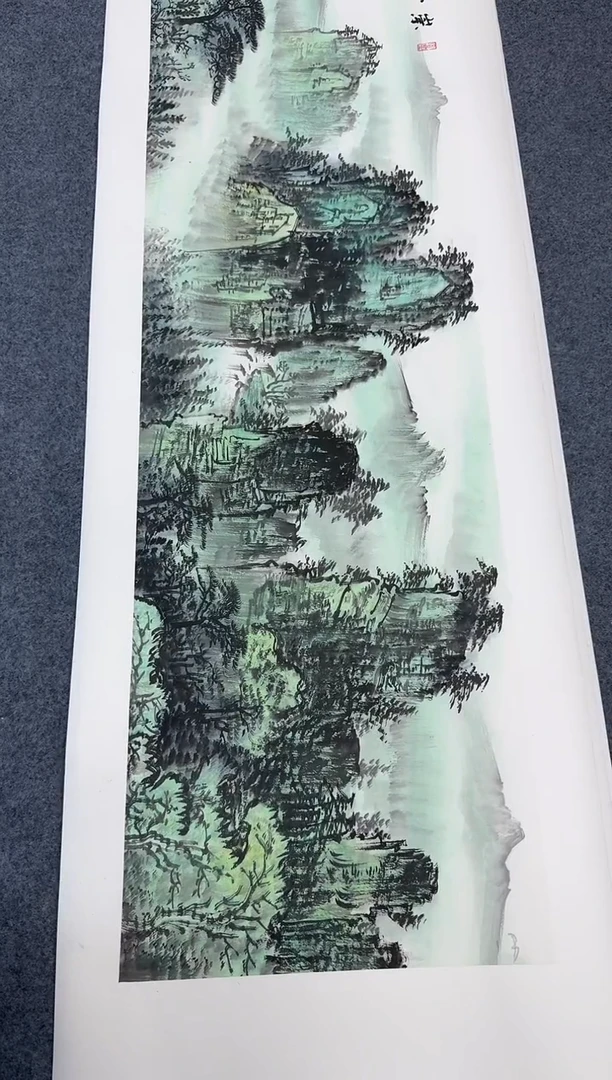 国画青绿山水同类型随机