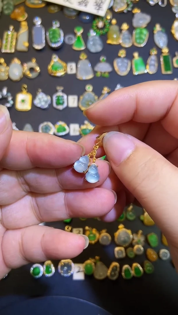翡翠银S925镶嵌吊坠(不含链)1