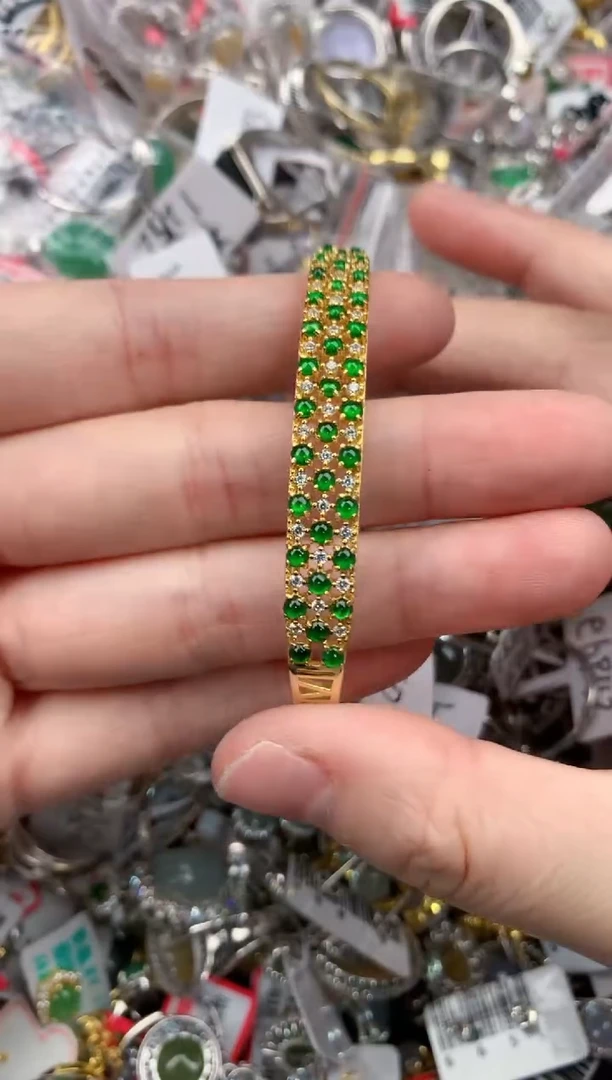 银S925镶嵌戒指翡翠888      8